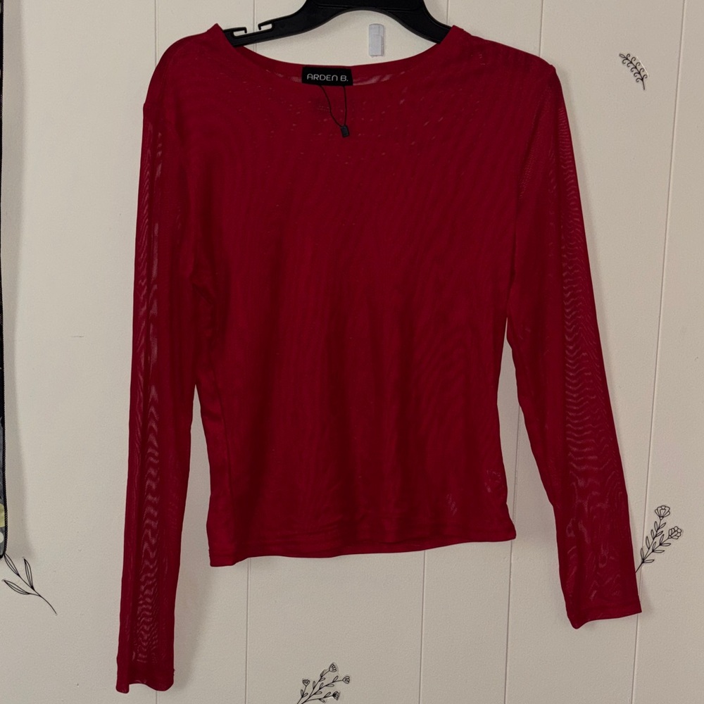 Fashion Nova Vibrant Red Long Sleeve Top